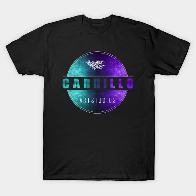 carrillo art studios logo blue n purple T-Shirt by carrillo_art_studios